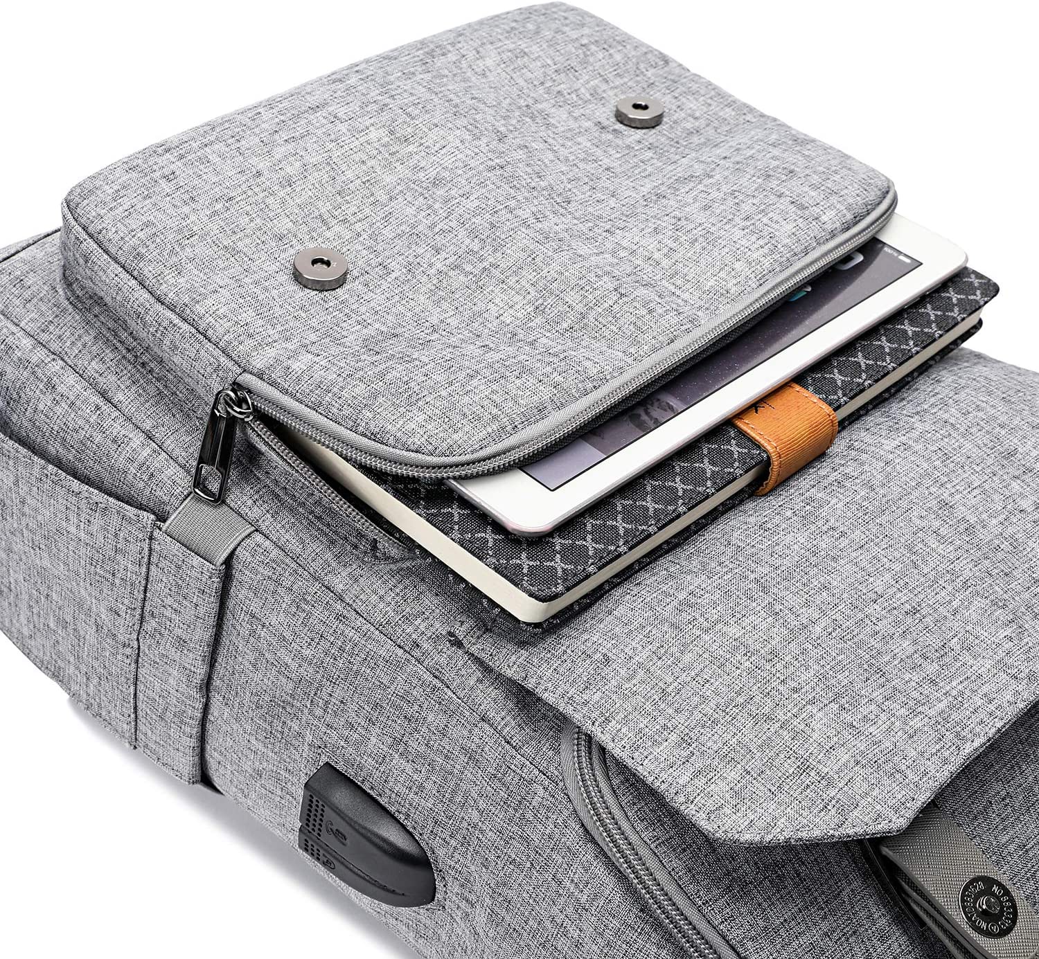 Vintage Backpack Travel Laptop Backpack with usb Charging Port for Women & Men School College Students Backpack Fits 15.6 Inch Laptop Black - Image 5